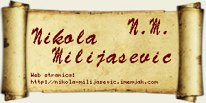 Nikola Milijašević vizit kartica